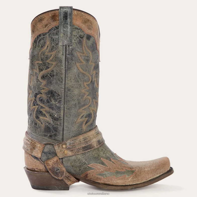 Stetson Stivale da cowboy a cratere lavato per bambini del Sundance 6BP6J225 calzature nero uomini