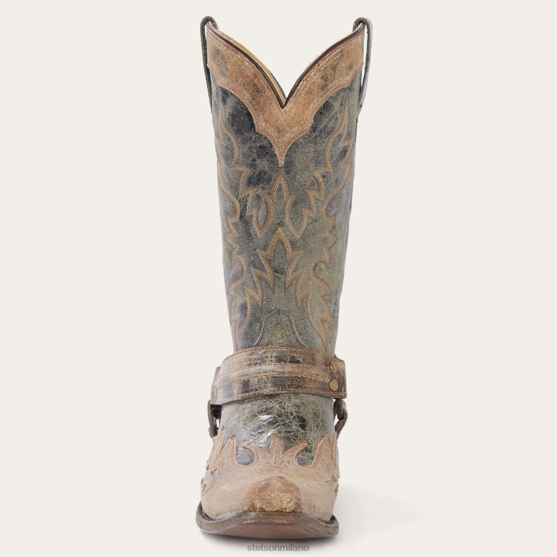 Stetson Stivale da cowboy a cratere lavato per bambini del Sundance 6BP6J225 calzature nero uomini