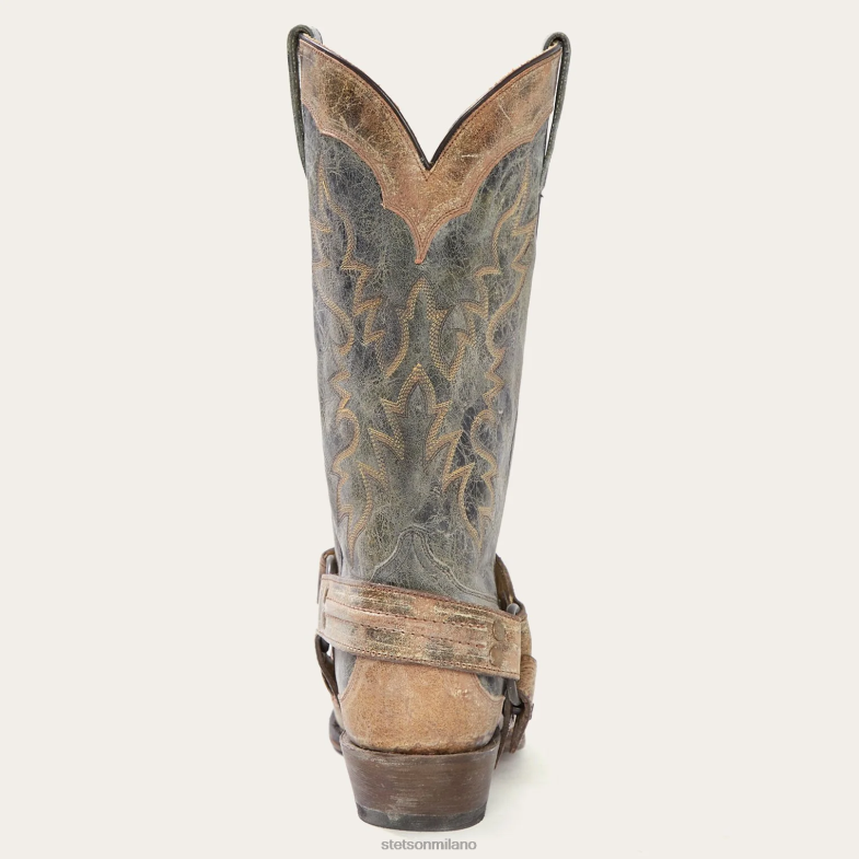Stetson Stivale da cowboy a cratere lavato per bambini del Sundance 6BP6J225 calzature nero uomini
