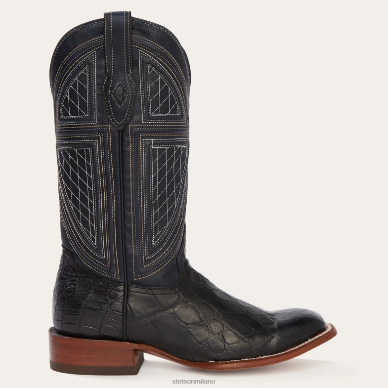 Stetson cade stivale da cowboy in alligatore 6BP6J221 calzature nero uomini