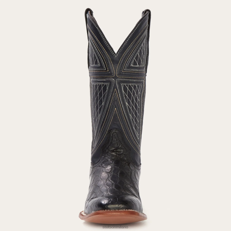 Stetson cade stivale da cowboy in alligatore 6BP6J221 calzature nero uomini