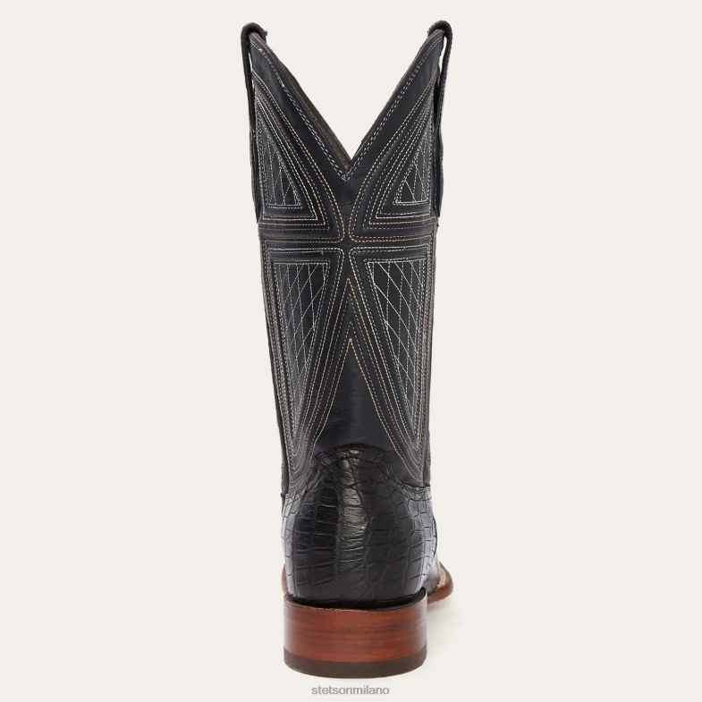 Stetson cade stivale da cowboy in alligatore 6BP6J221 calzature nero uomini
