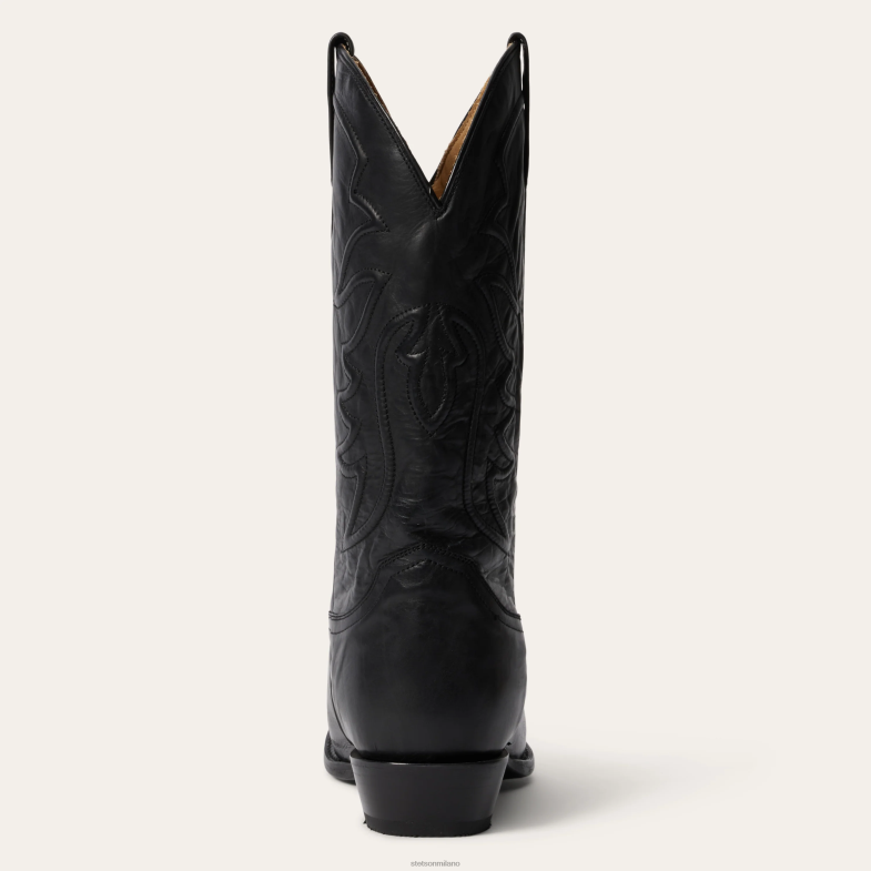 Stetson stivale Ames in pelle cordonata e brunita 6BP6J231 calzature nero uomini