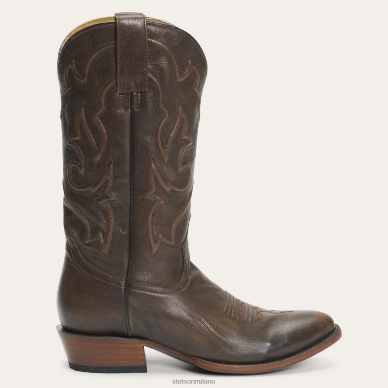 Stetson stivale carlisle in pelle spazzolata e cordonata 6BP6J242 calzature marrone uomini