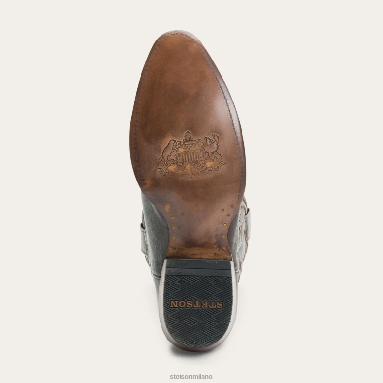 Stetson stivale carlisle in pelle spazzolata e cordonata 6BP6J242 calzature marrone uomini
