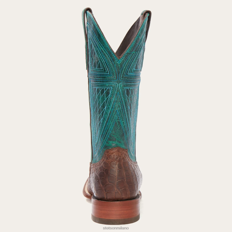 Stetson stivale da cowboy in alligatore tabacco con corno grande 6BP6J222 calzature marrone uomini