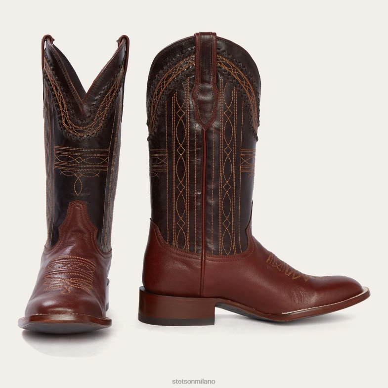 Stetson stivale da cowboy in capra di Denver cucito a mano 6BP6J228 calzature marrone uomini