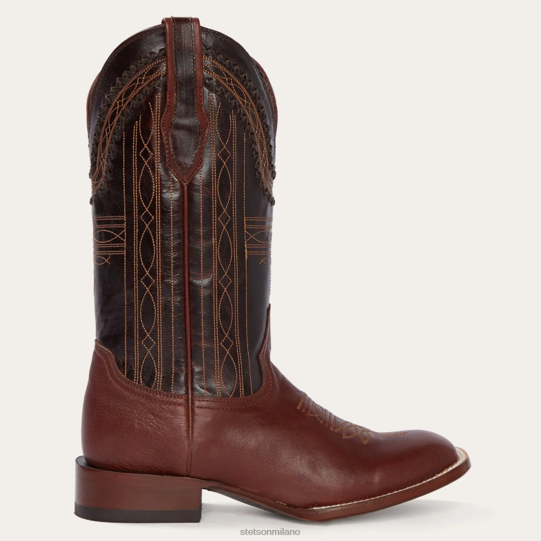 Stetson stivale da cowboy in capra di Denver cucito a mano 6BP6J228 calzature marrone uomini