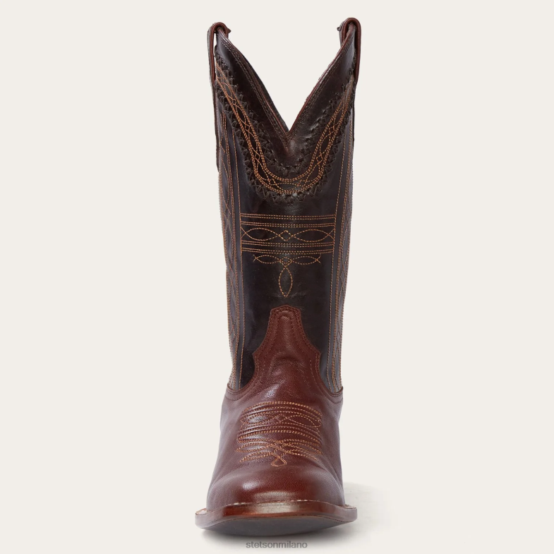 Stetson stivale da cowboy in capra di Denver cucito a mano 6BP6J228 calzature marrone uomini