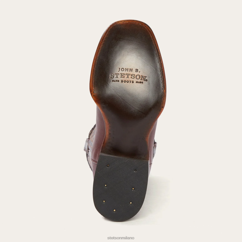 Stetson stivale da cowboy in capra di Denver cucito a mano 6BP6J228 calzature marrone uomini