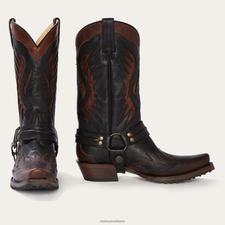Stetson stivale da cowboy in pelle oliata da motociclista fuorilegge 6BP6J238 calzature marrone uomini