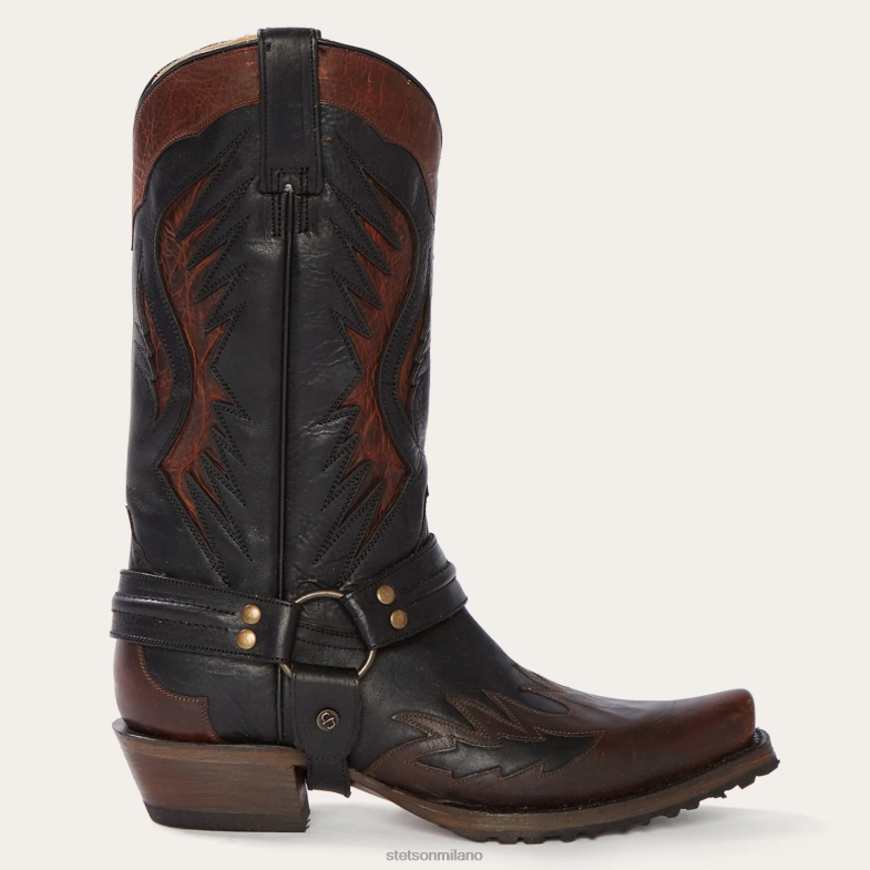 Stetson stivale da cowboy in pelle oliata da motociclista fuorilegge 6BP6J238 calzature marrone uomini