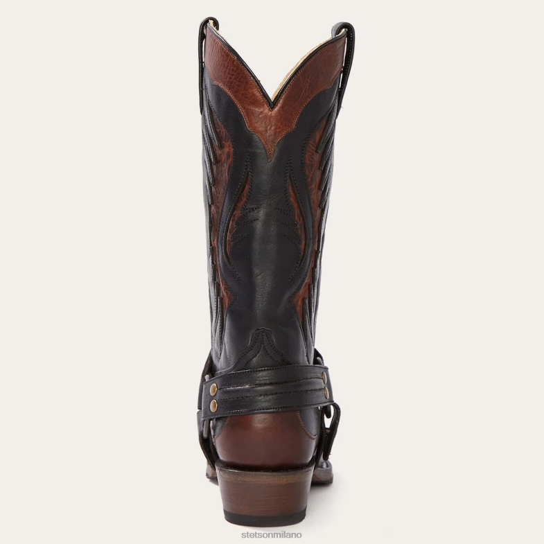 Stetson stivale da cowboy in pelle oliata da motociclista fuorilegge 6BP6J238 calzature marrone uomini